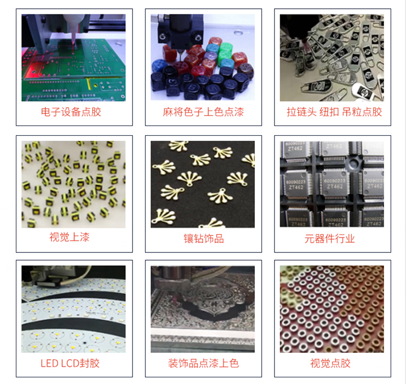 全景单工位视觉点胶机-适用范围